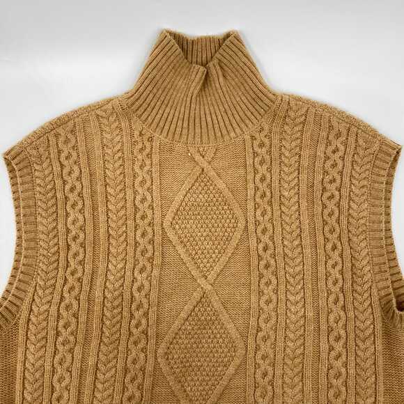 Vero Moda Tan Cable Knit Mock Neck Sweater Vest | Women’s S - Picture 5 of 7